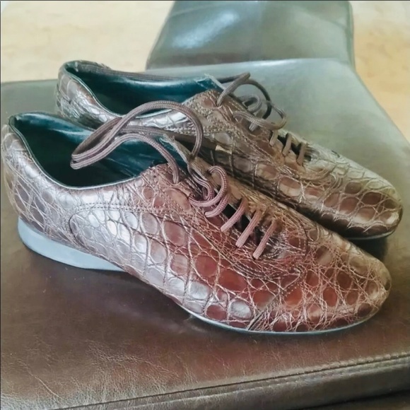 Rare mens Prada Crocodile Sneaker/shoe sz 39.5 - Picture 2 of 6